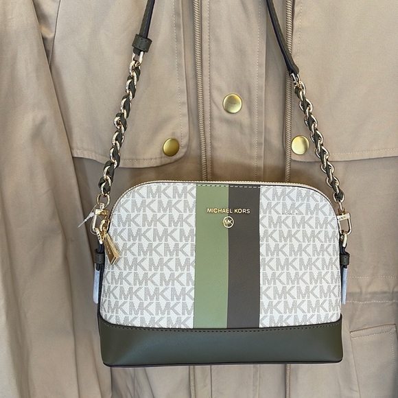 MICHAEL KORS Jet Set Charm Crossbody bag canvas Light Sage /Olive - Picture 3 of 16